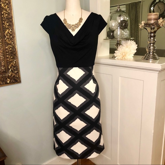 Eliza J Dresses & Skirts - Eliza J Black & White Pattern Sheath Dress